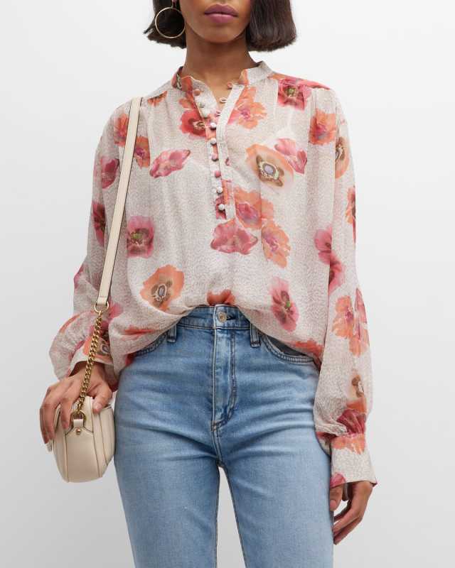Carla Floral Long-Sleeve Blouse